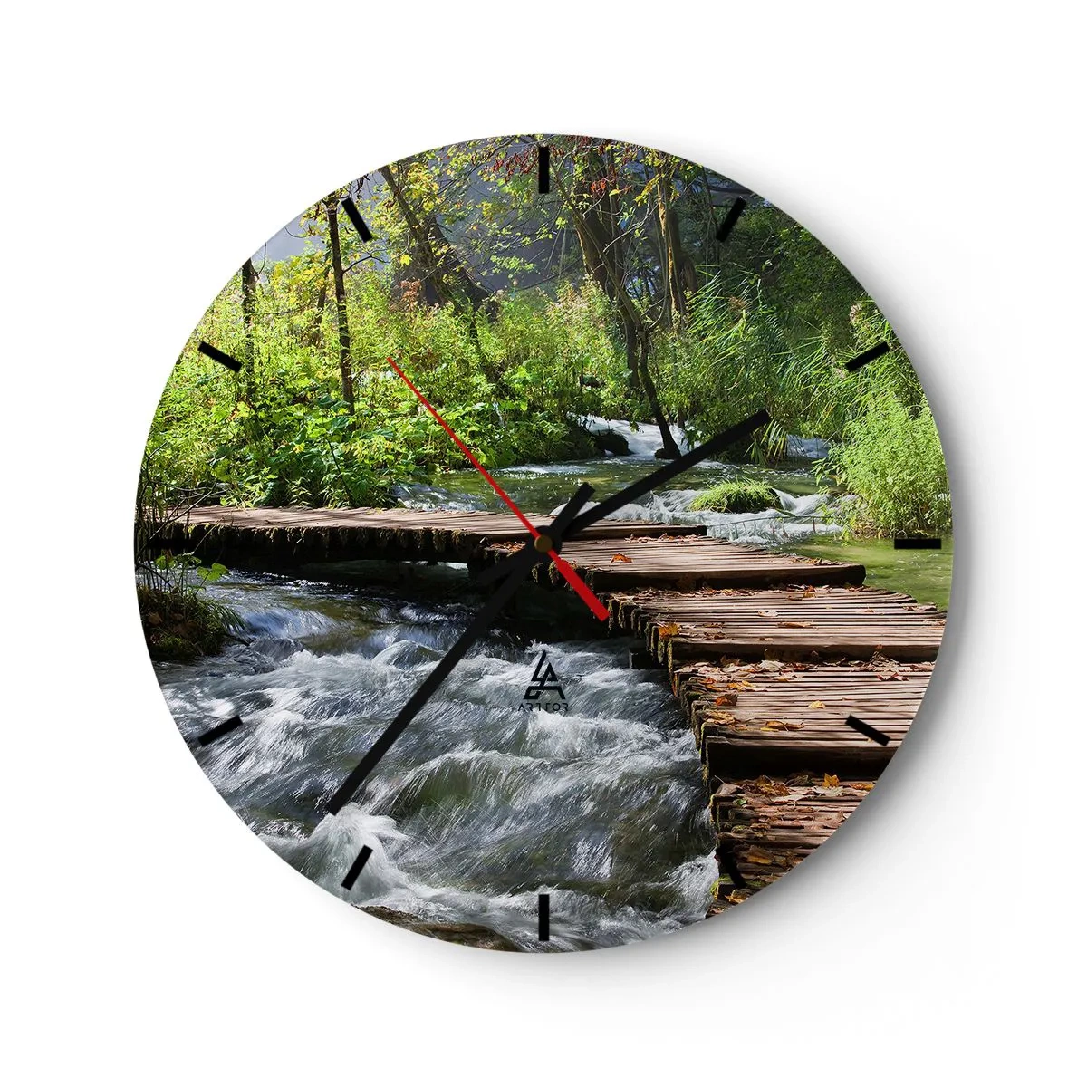 Zegar ścienny - Nad pienistą kaskadą - 40x40 cm