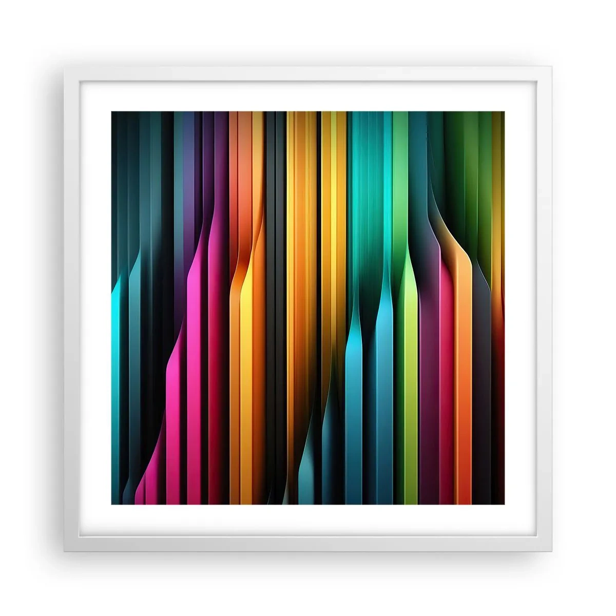 Plakat w białej ramie - Świetlne organy - 50x50 cm