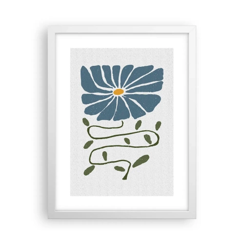 Plakat w białej ramie - Gałązką do kwiatu - 30x40 cm
