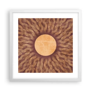 Plakat w białej ramie - Ikona słońca - 40x40 cm