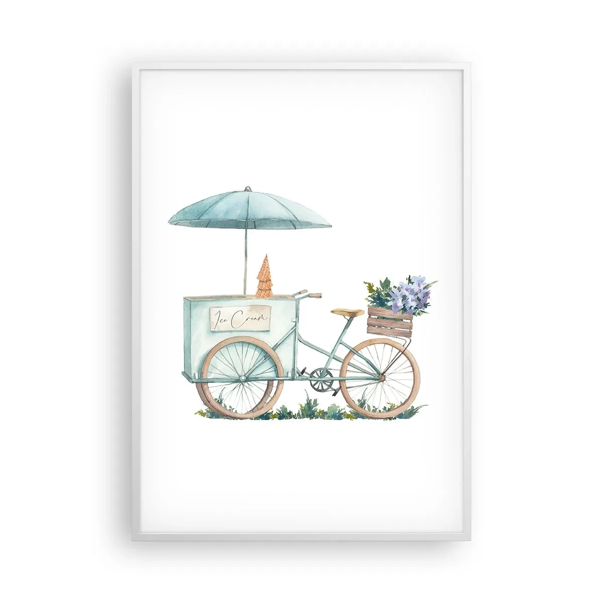 Plakat w białej ramie - Słodkie wspomnienie lata - 70x100 cm
