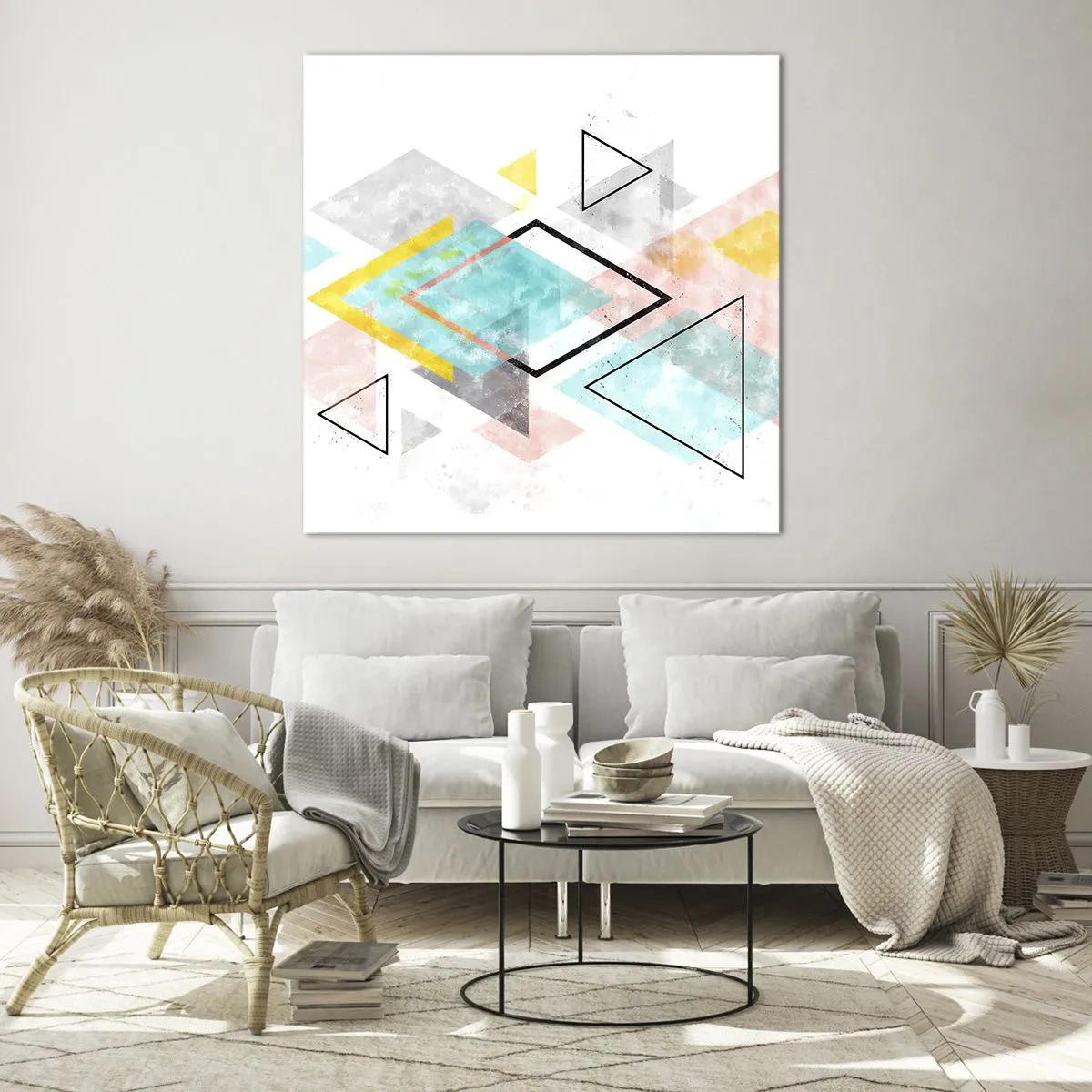 Obraz na szkle - Igraszka geometryczna - 40x40 cm