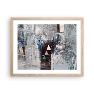 Plakat w ramie jasny dąb - Nadrzędny porządek trójkątów - 50x40 cm