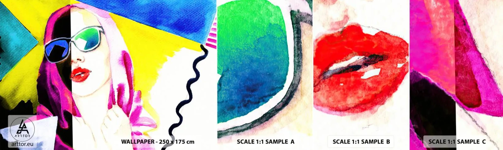 Fototapeta Próbka Samoprzylepna Deluxe Sticker - Nie jestem biała i nie jestem czarna - Twarz Kobiety, Portret Kobiety, Moda - 100x30 cm