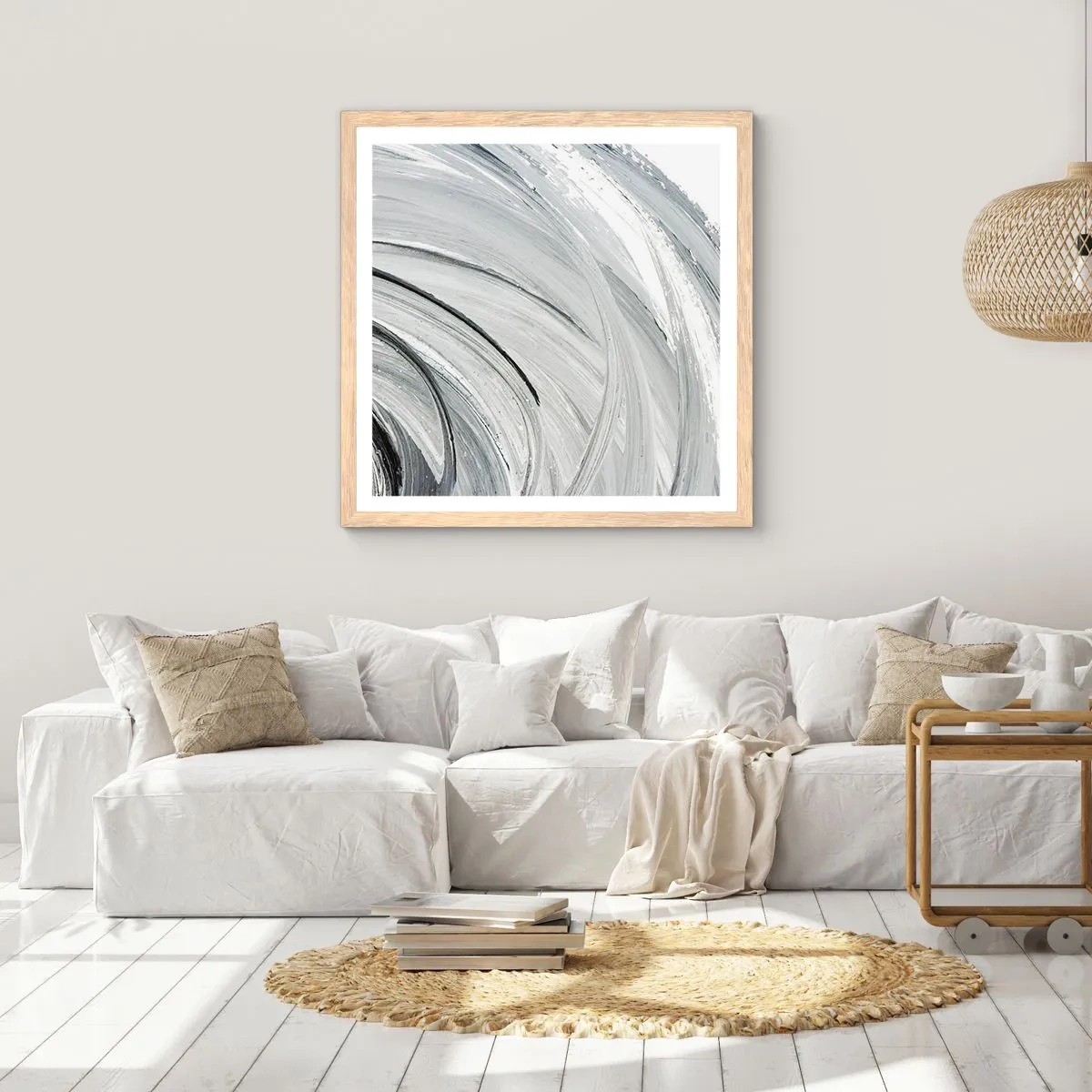 Plakat w ramie jasny dąb - Kompozycja orbitalna - 60x60 cm