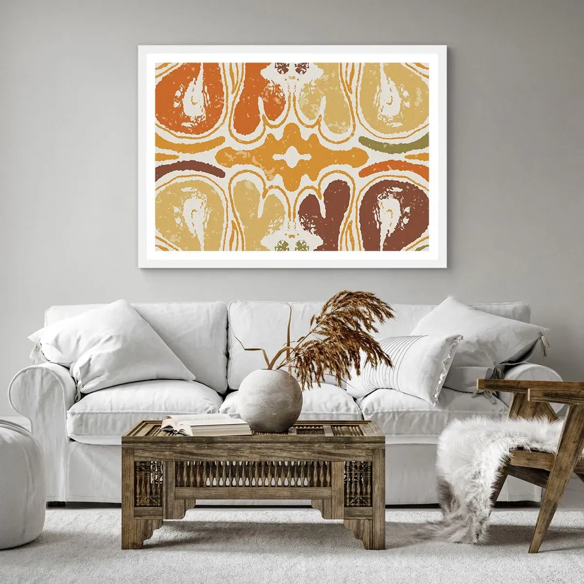 Plakat w białej ramie - Abstrakcja sentymentalna - 100x70 cm