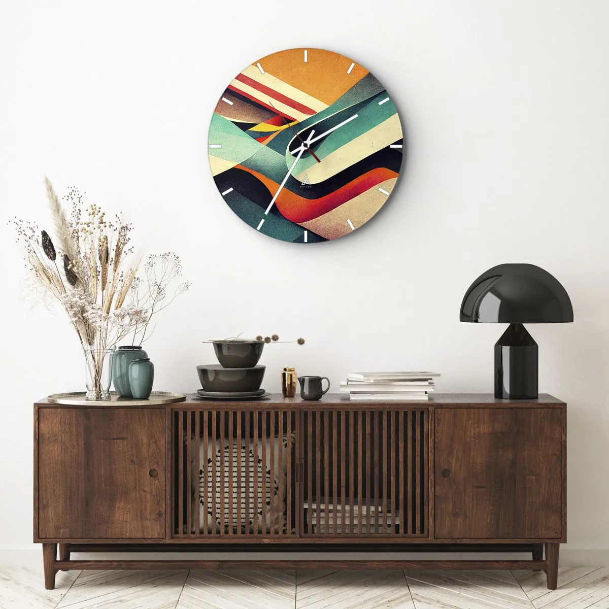 Zegar ścienny - Kompozycja intensywna - 30x30 cm