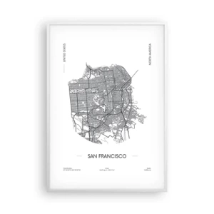 Plakat w białej ramie - Anatomia San Francisco - 70x100 cm