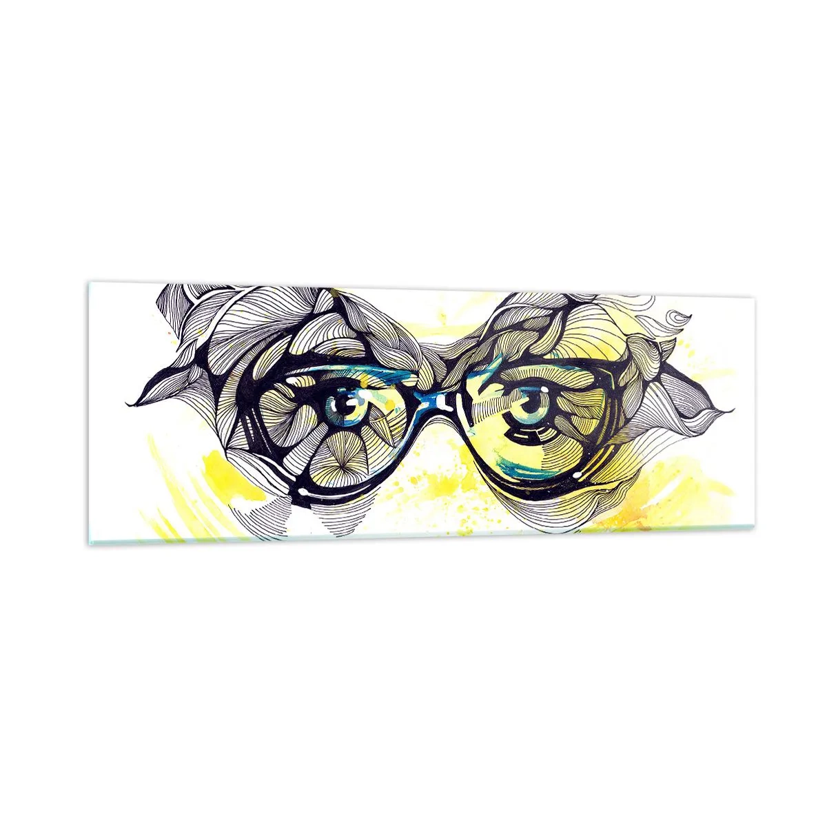 Obraz na szkle - Przez błękitne okulary - 90x30 cm