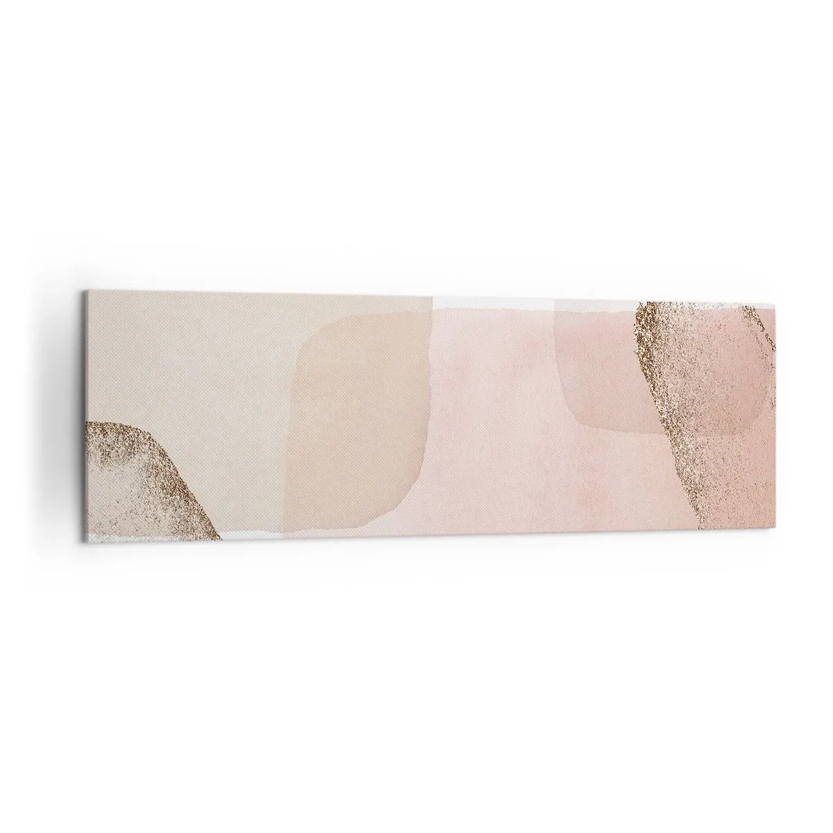Obraz na płótnie - Pastelowe plamy z elementami złota - 160x50cm - Spojrzenie przez kolor - Nowoczesna dekoracja ścienna do salonu i sypialni ARTTOR