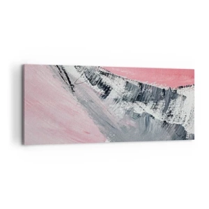 Obraz na płótnie - Abstrakcyjna kompozycja w odcieniach różu i szarości - 120x50cm - Kompozycja dopasowana - Nowoczesna dekoracja ścienna do salonu i sypialni ARTTOR