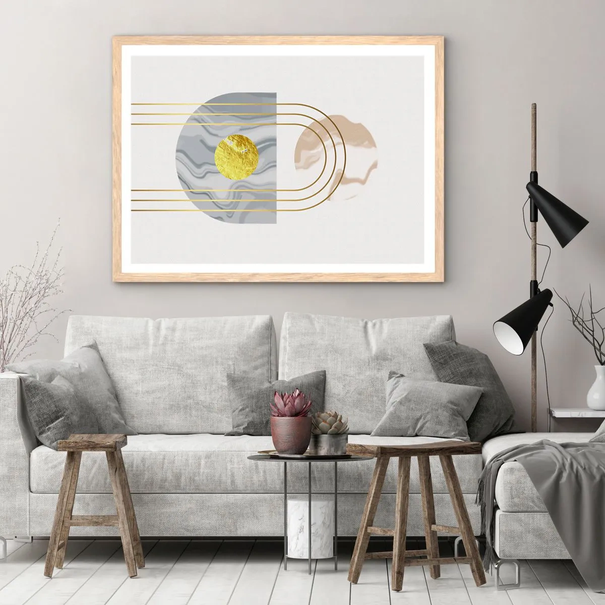 Plakat w ramie jasny dąb - Jasność i blask - 100x70 cm