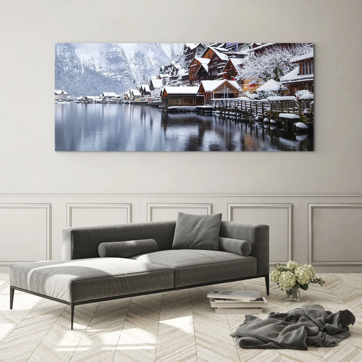 Obraz na szkle - W zimowej dekoracji - 100x40 cm