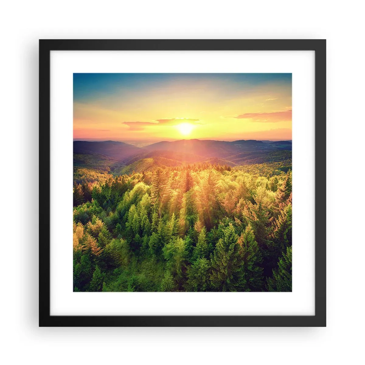 Plakat w czarnej ramie - Wierzchołki i szczyty - 40x40 cm