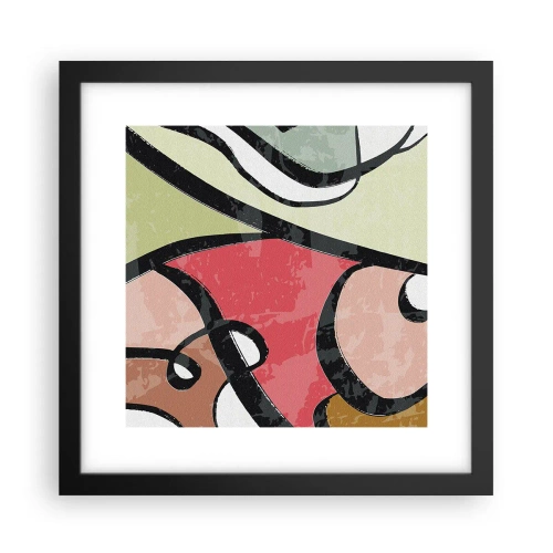 Plakat w czarnej ramie - Piruety wśród barw - 30x30 cm