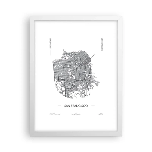 Plakat w białej ramie - Anatomia San Francisco - 30x40 cm