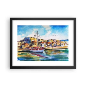 Plakat w czarnej ramie - Tęczowe popołudnie - 40x30 cm