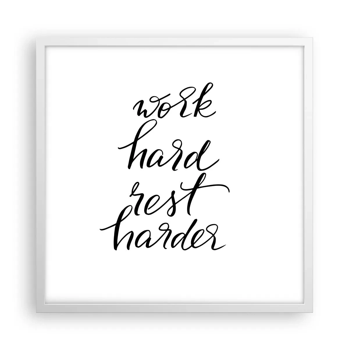 Plakat w białej ramie - Życiowa równowaga - 50x50 cm