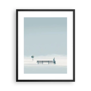 Plakat w czarnej ramie - Tak, czekam. - 40x50 cm