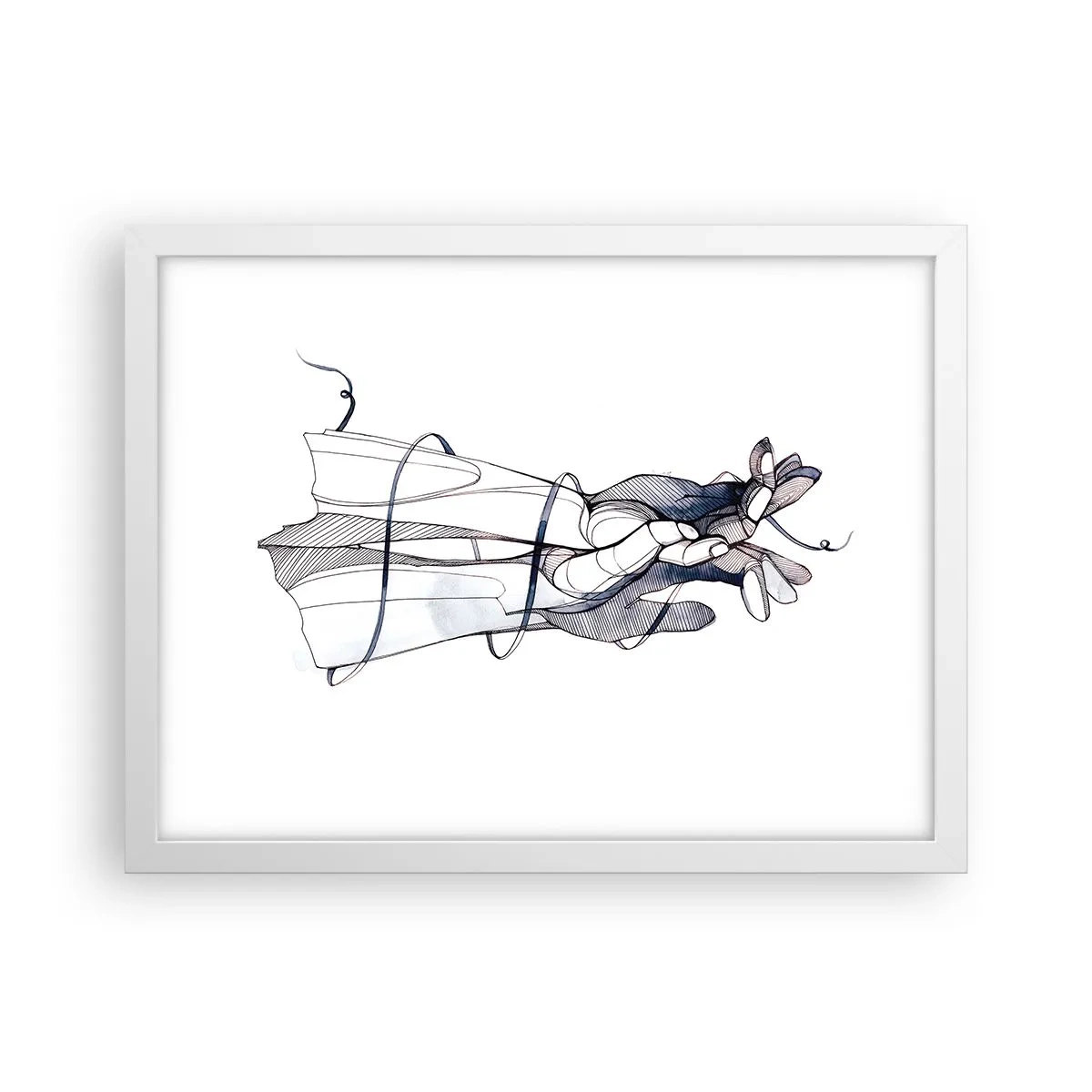 Plakat w białej ramie - Studium dotyku - 40x30 cm