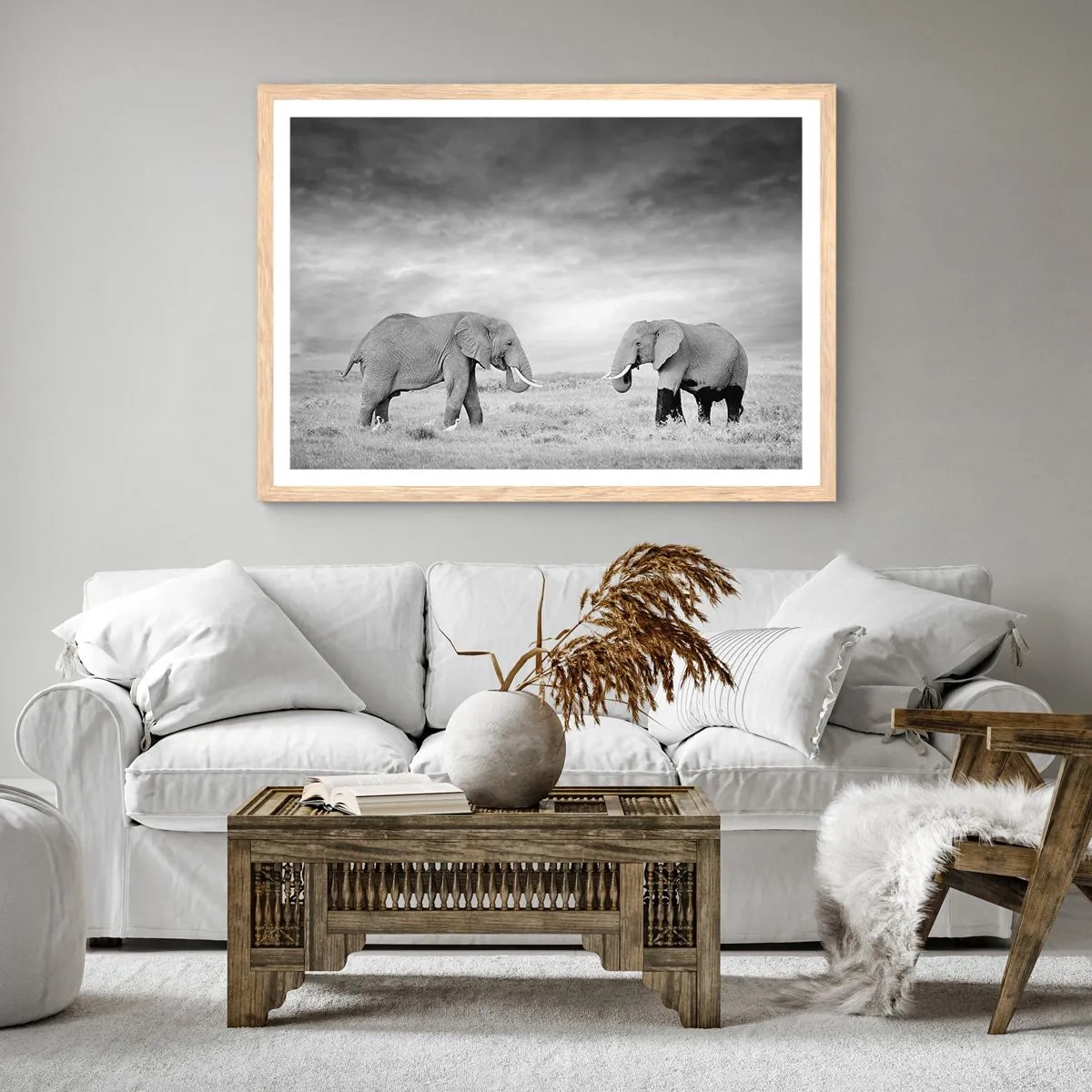 Plakat w ramie jasny dąb - Szare jest piękne - 70x50 cm