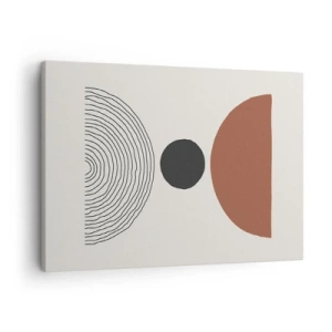 Obraz na płótnie - Abstrakcyjne figury geometryczne w ciepłych barwach - 70x50cm - W centrum uwagi - Nowoczesna dekoracja ścienna do salonu i sypialni ARTTOR