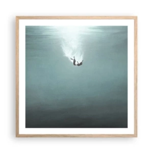 Plakat w ramie jasny dąb - W objęciach oceanu - 60x60 cm