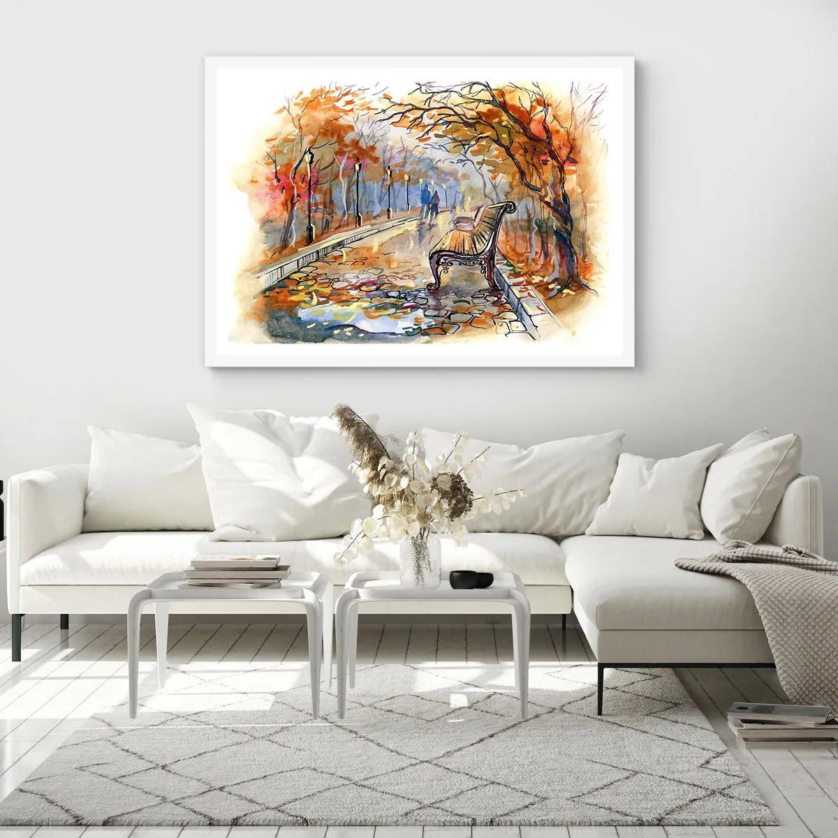 Plakat w białej ramie - Razem powędrować w jesień - 40x30 cm
