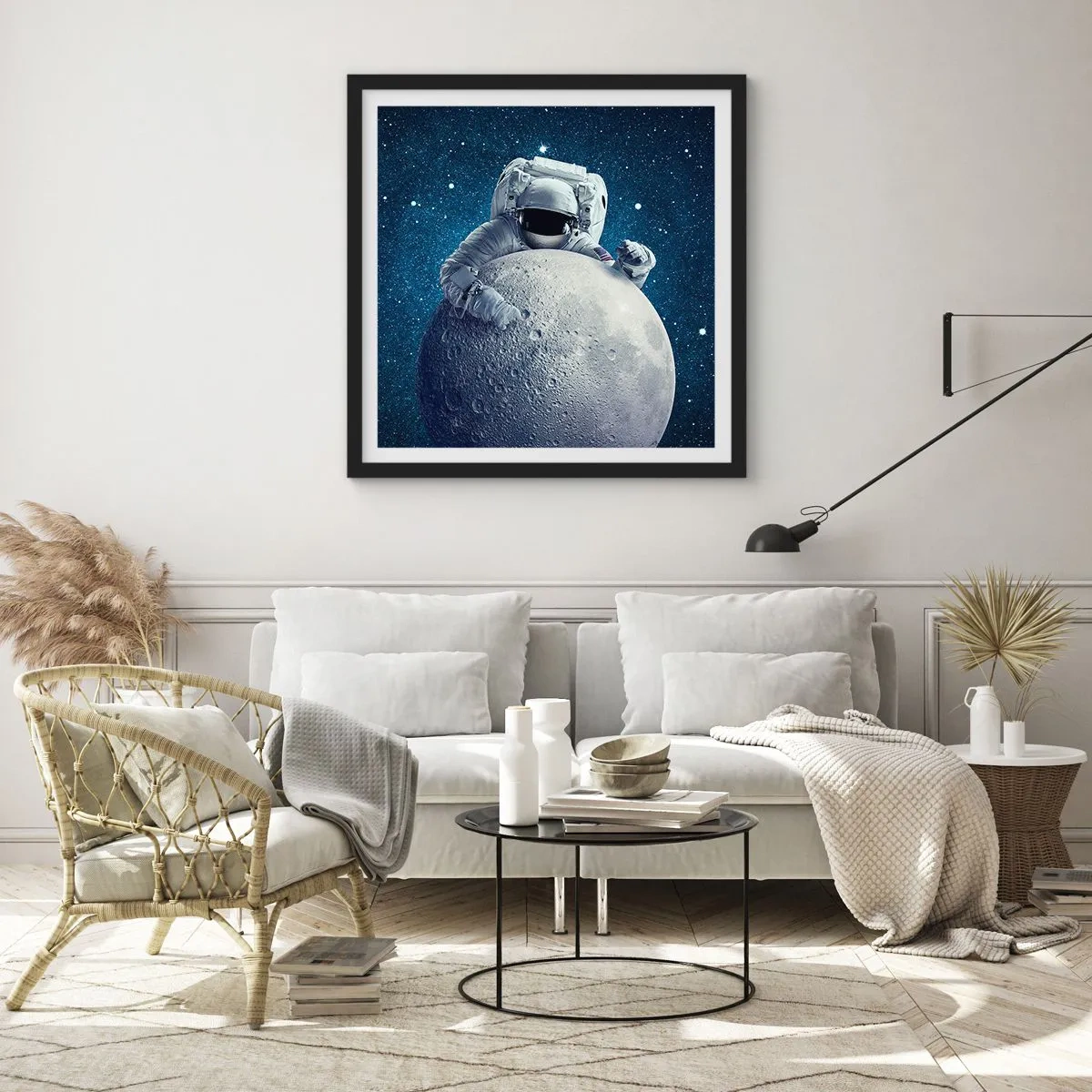 Plakat w czarnej ramie - Kosmiczny żartowniś - 60x60 cm