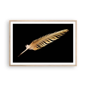 Plakat w ramie jasny dąb - Nie lada piórem opatrzony… - 91x61 cm