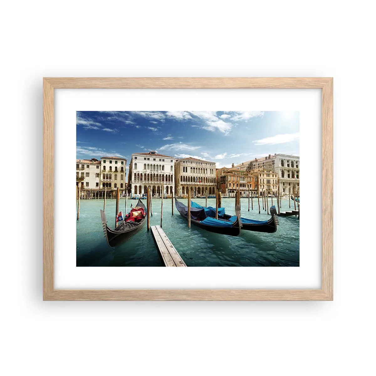 Plakat w ramie jasny dąb - Pałace w błękicie - 40x30 cm
