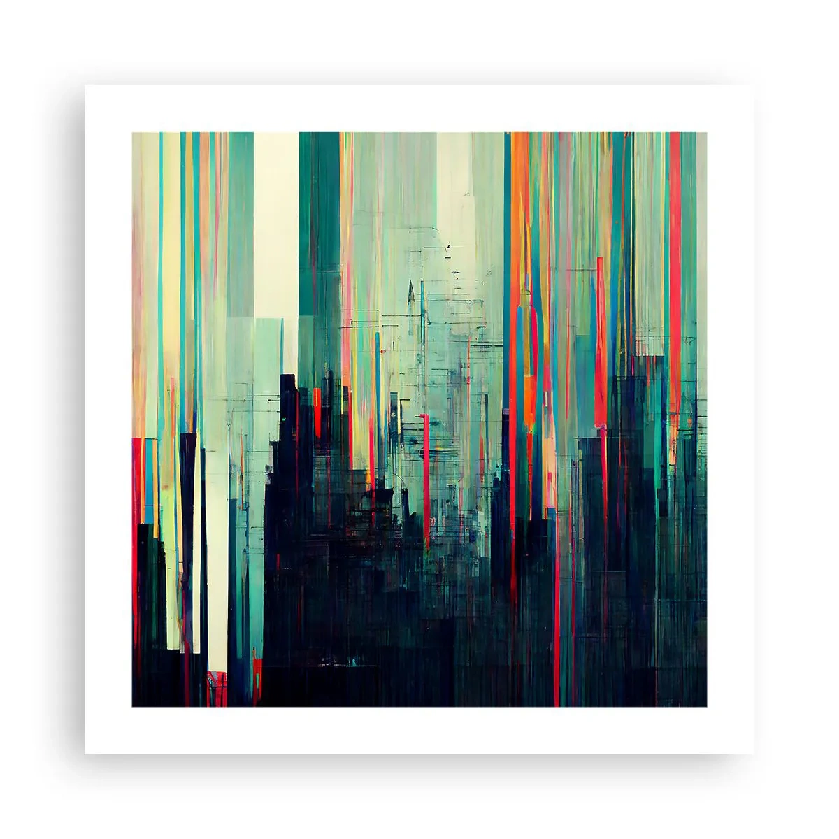 Plakat - Futurystyczne miasto - 50x50 cm