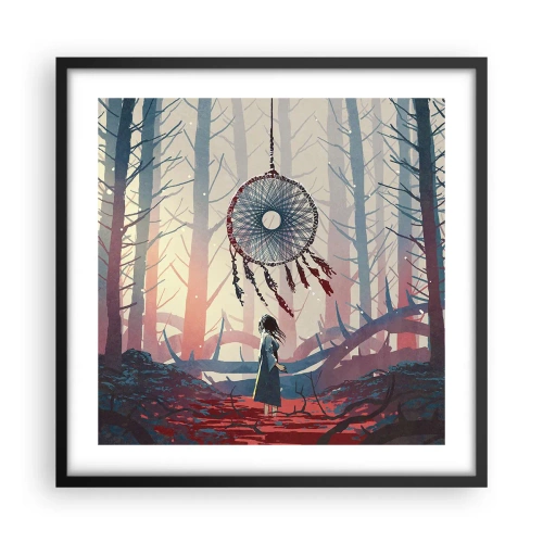 Plakat w czarnej ramie - Tajemny rytuał szczęścia - 50x50 cm