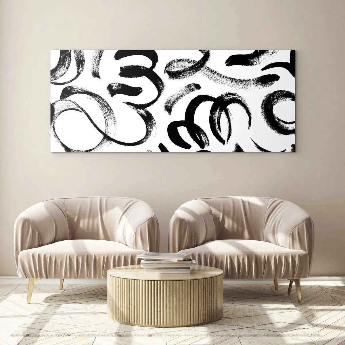Obraz na szkle - Czarno na białym - 90x30 cm