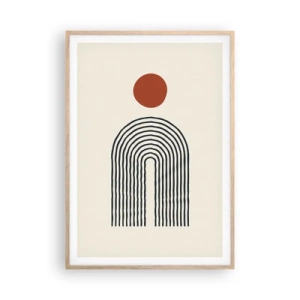 Plakat w ramie jasny dąb - Magnetyzm kształtów i barw - 70x100 cm