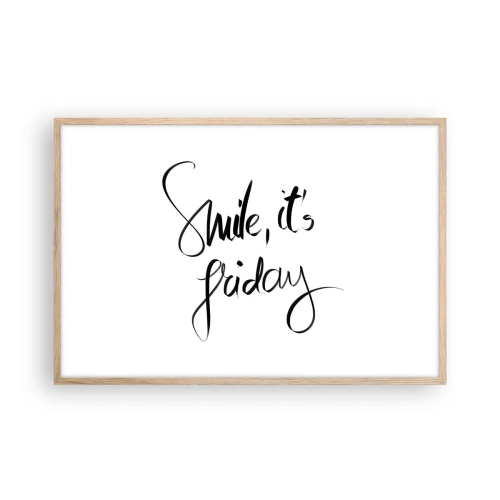 Plakat w ramie jasny dąb - Prawdziwa radość - 91x61 cm