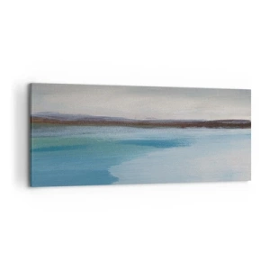 Obraz na płótnie - Minimalistyczny pejzaż z linią wody i horyzontem - 120x50cm - Pejzaż horyzontalny - Nowoczesna dekoracja ścienna do salonu i sypialni ARTTOR