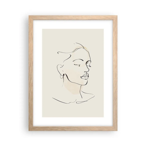 Plakat w ramie jasny dąb - Pewną kreską - 30x40 cm