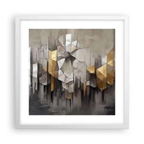 Plakat w białej ramie - Kompozycja z lodu i światła - 40x40 cm