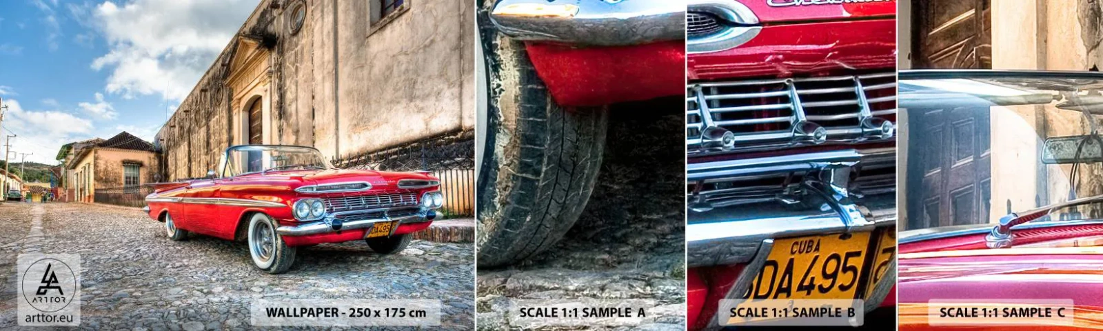 Fototapeta Próbka Standard Eco - Kubańskie wzruszenia - Motoryzacja, Samochód, Kuba - 100x30 cm