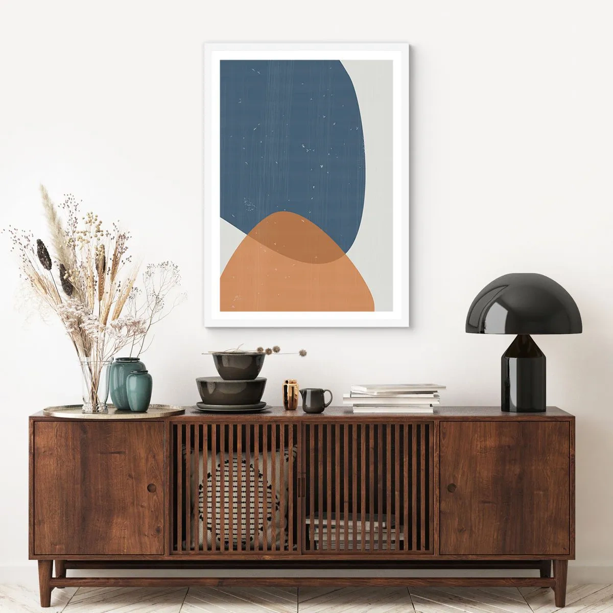 Plakat w białej ramie - Owale i wpływy - 40x50 cm
