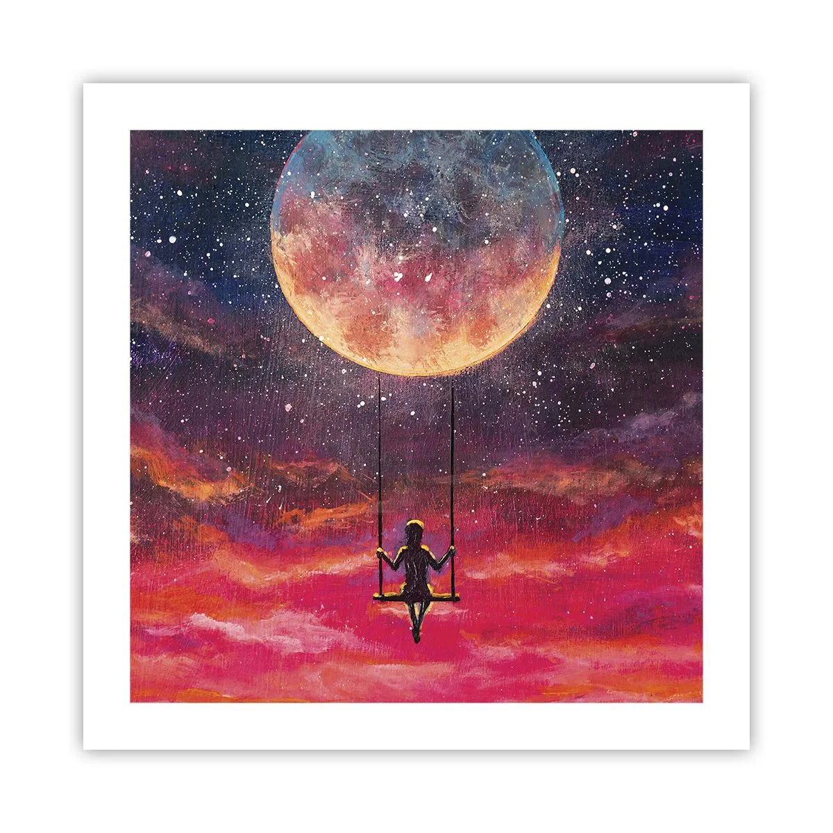 Plakat - Bujać w obłokach - 50x50 cm