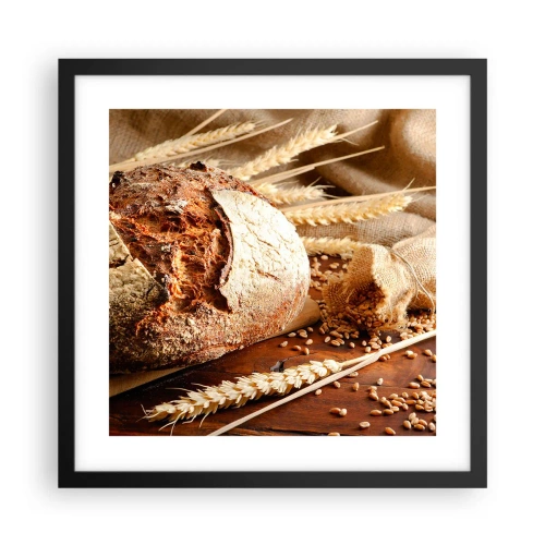 Plakat w czarnej ramie - Apetyczny, wonny, chrupiący - 40x40 cm