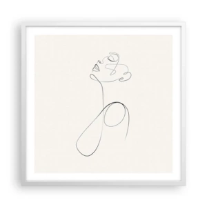 Plakat w białej ramie - Zapętlona w marzeniach - 60x60 cm