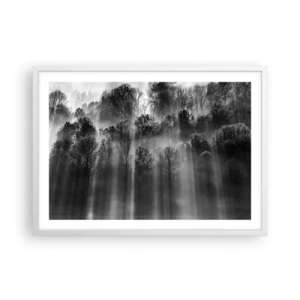 Plakat w białej ramie - W strumieniach światła - 70x50 cm