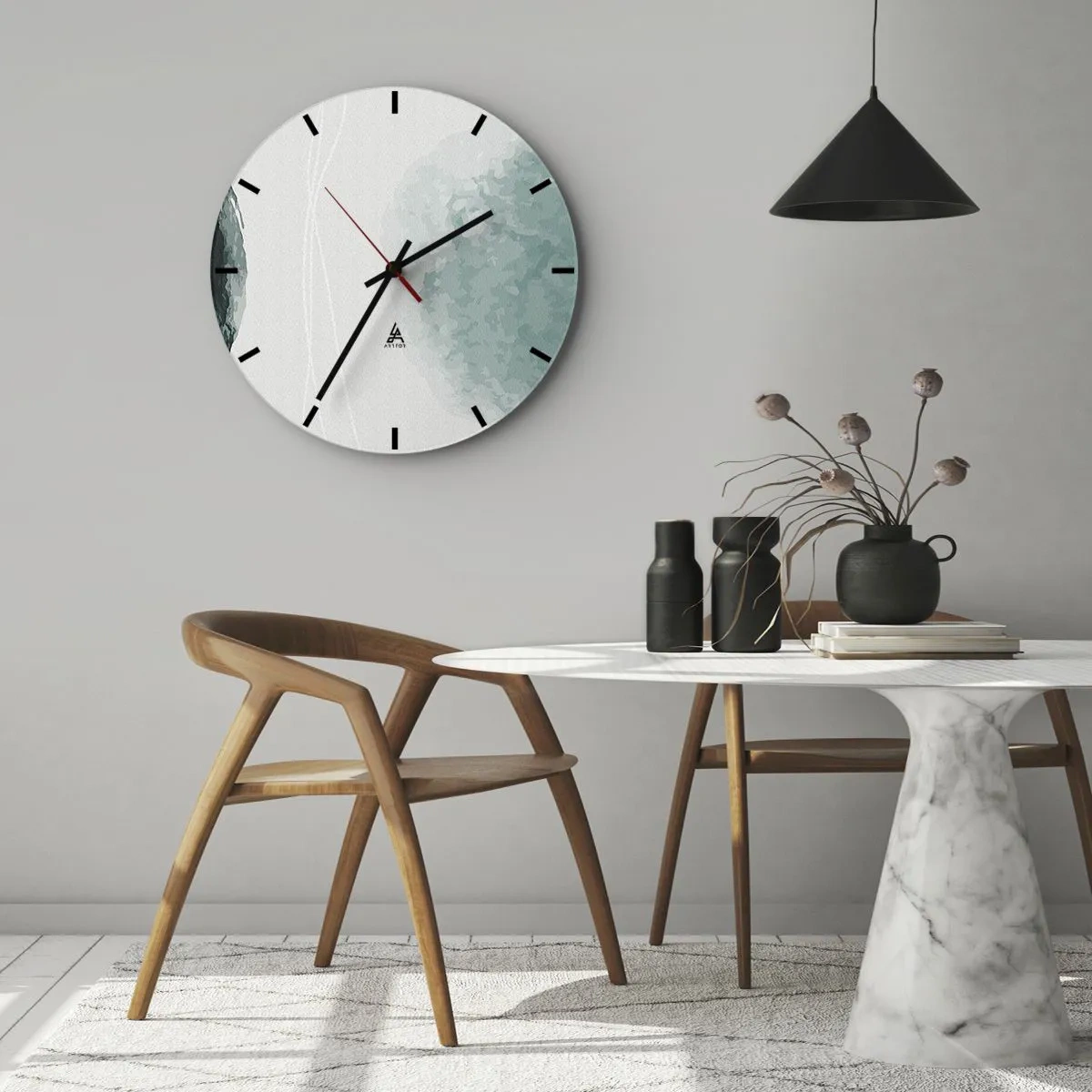 Zegar ścienny - Spotkanie z mgłą - 40x40 cm