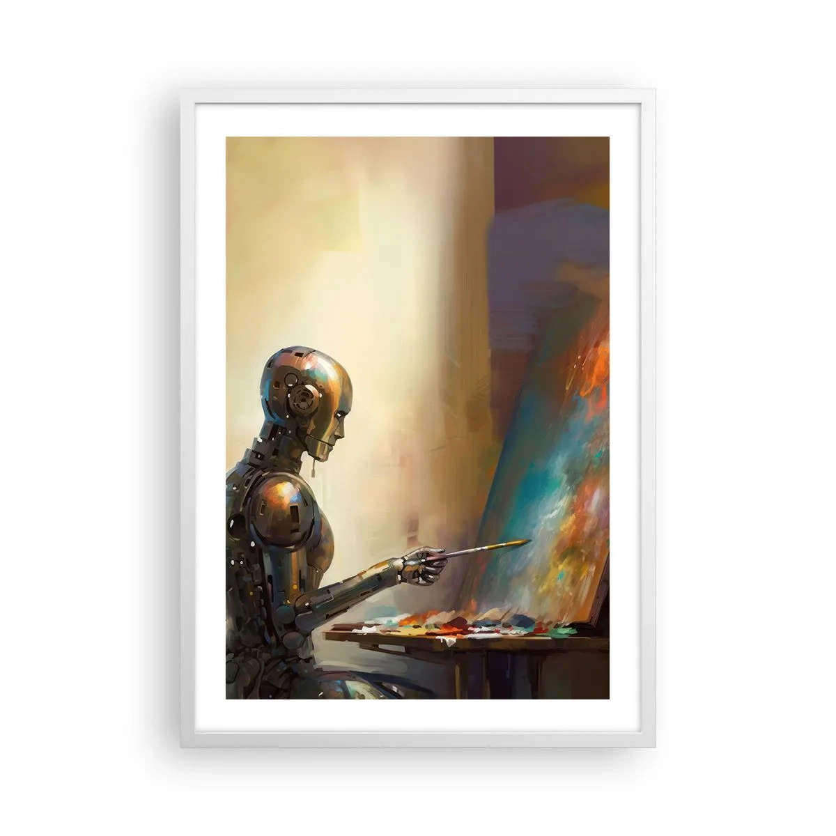 Plakat w białej ramie - Sztuka przyszłości - 50x70 cm