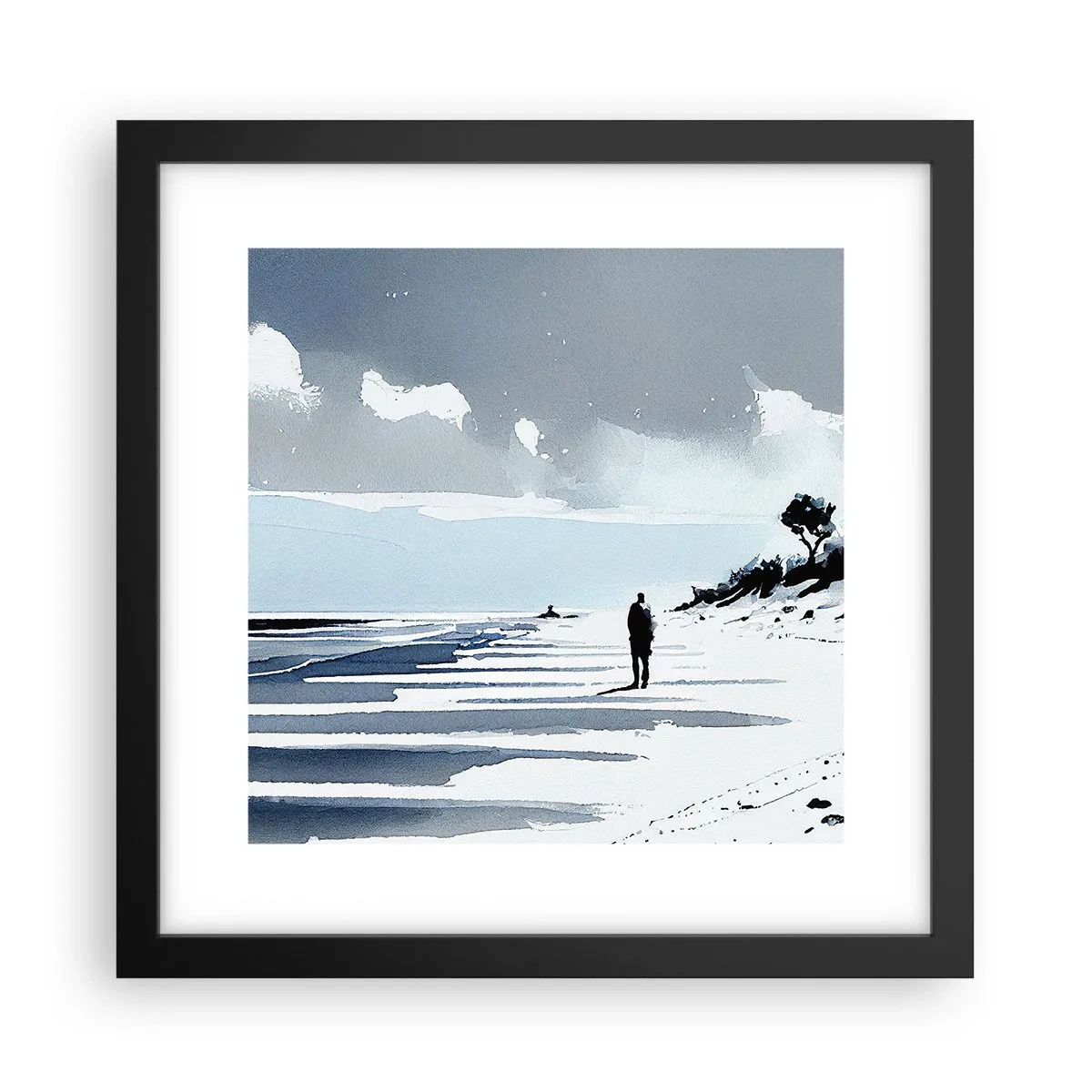Plakat w czarnej ramie - Sam na sam - 30x30 cm