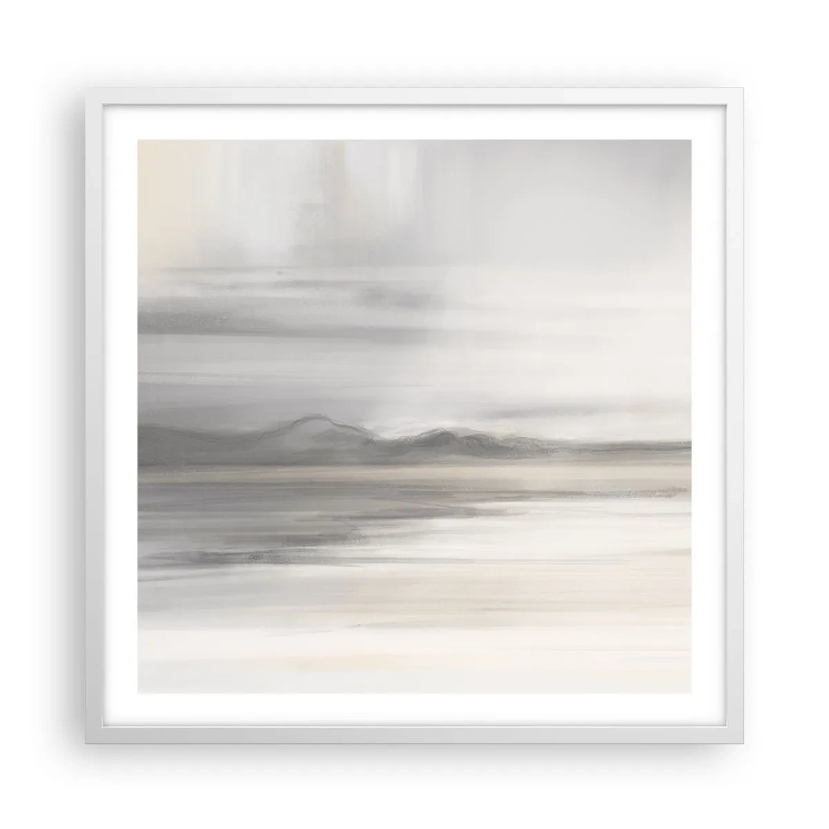 Plakat w białej ramie - Zamyślona dal - 60x60 cm