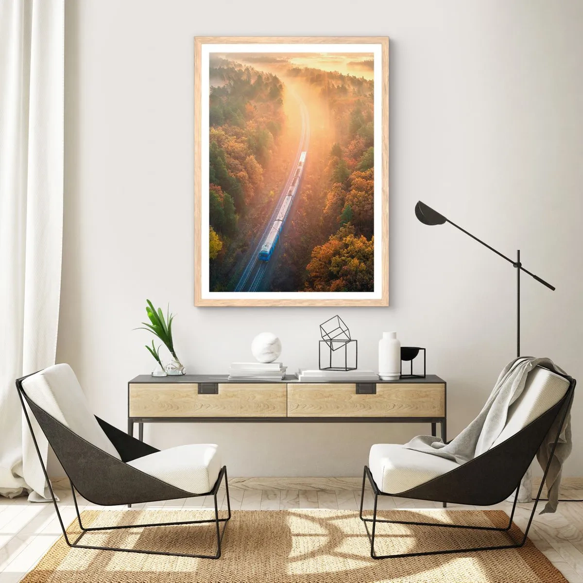 Plakat w ramie jasny dąb - Jesienna podróż - 70x100 cm